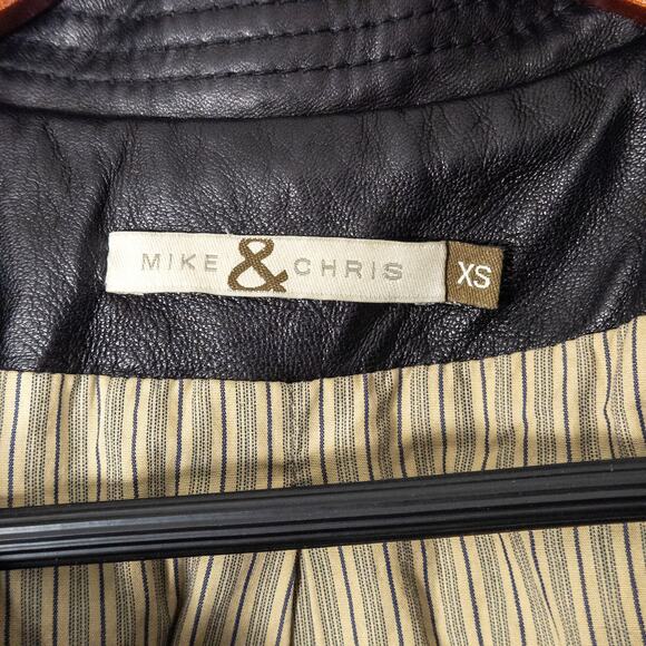 Mike & Chris Cropped Leather Jacket Black Size XS Urban Streetwear - Picture 9 of 11